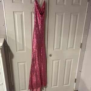 B Darlin Pink Sequin Prom Dress